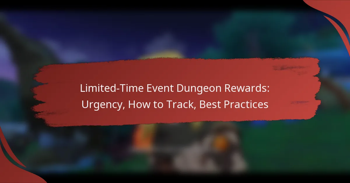 Limited-Time Event Dungeon Rewards: Urgency, How to Track, Best Practices
