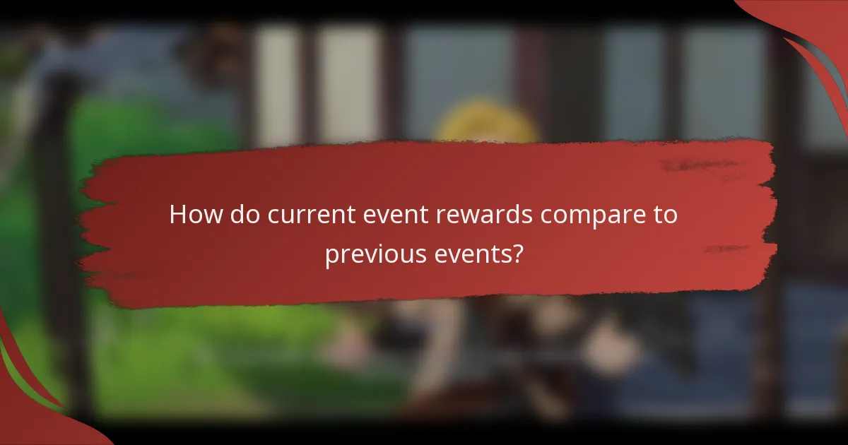 How do current event rewards compare to previous events?
