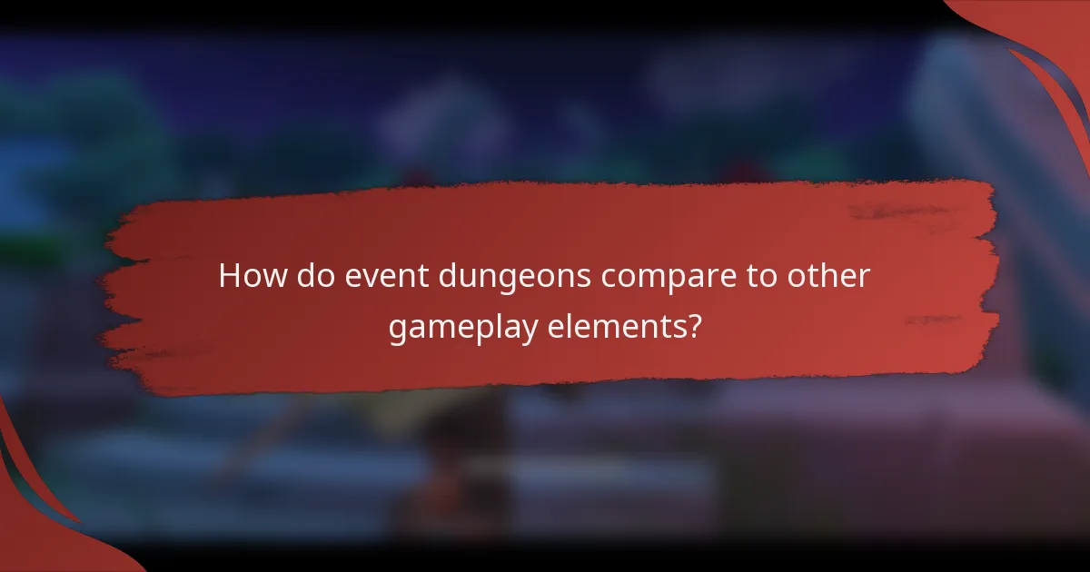 How do event dungeons compare to other gameplay elements?