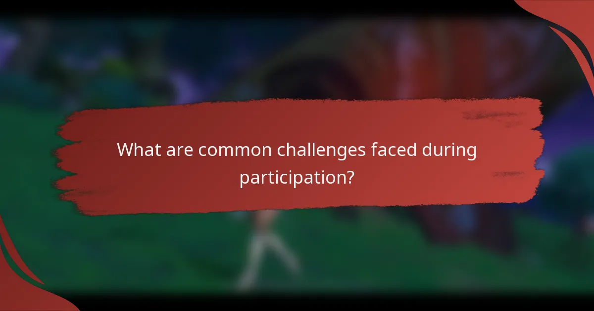 What are common challenges faced during participation?