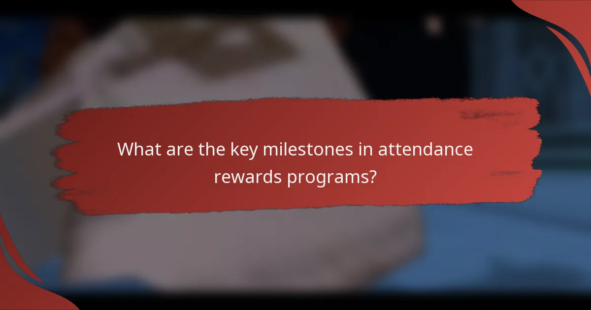 What are the key milestones in attendance rewards programs?