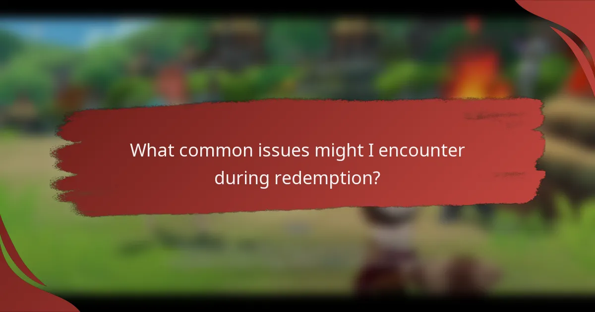 What common issues might I encounter during redemption?