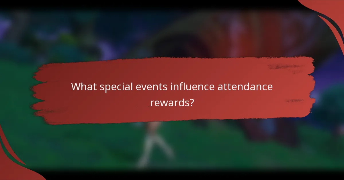 What special events influence attendance rewards?